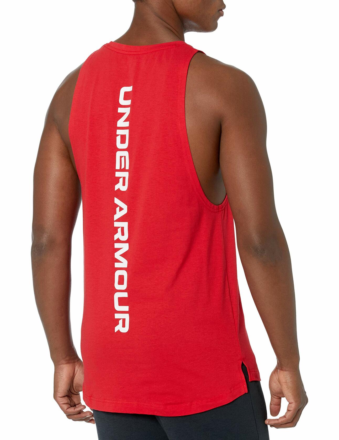 Under Armour Men's Baseline Cotton Tank , Red (600)/Summit White, Medium