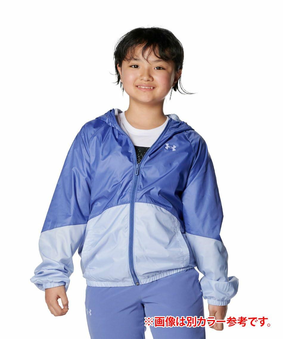 Under Armour Girls Sport Windbreaker Jacket, (001) Black / / White, Large