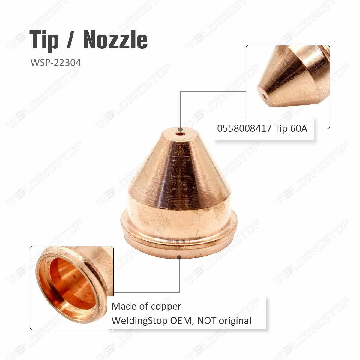 Tip 60A for PT-38 Plasma Cutting Torch PKG-5 Ref No. 0558008417