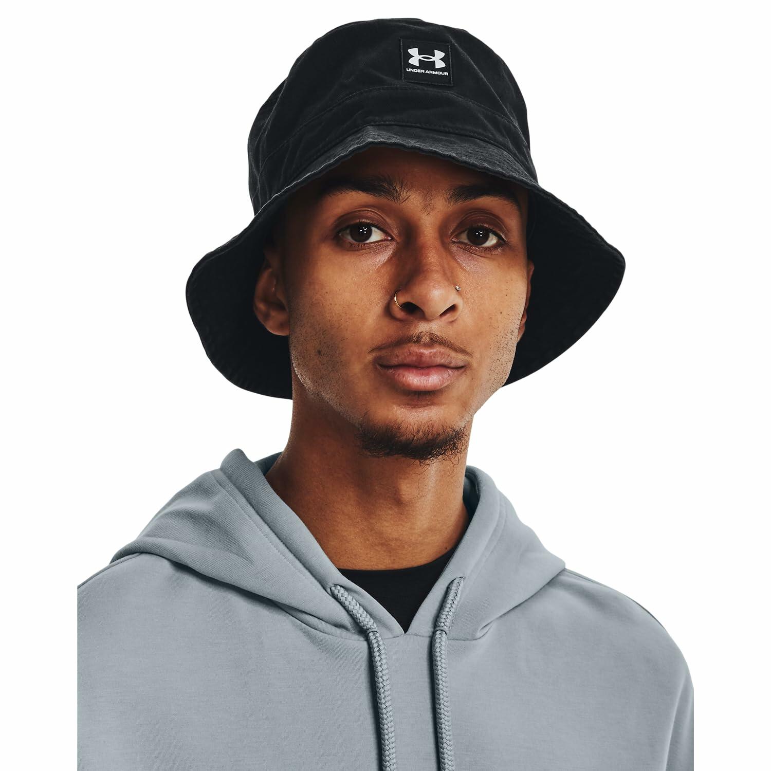 Under Armour Men's Branded Bucket Hat, (001) Black / / White, Large/X-Large