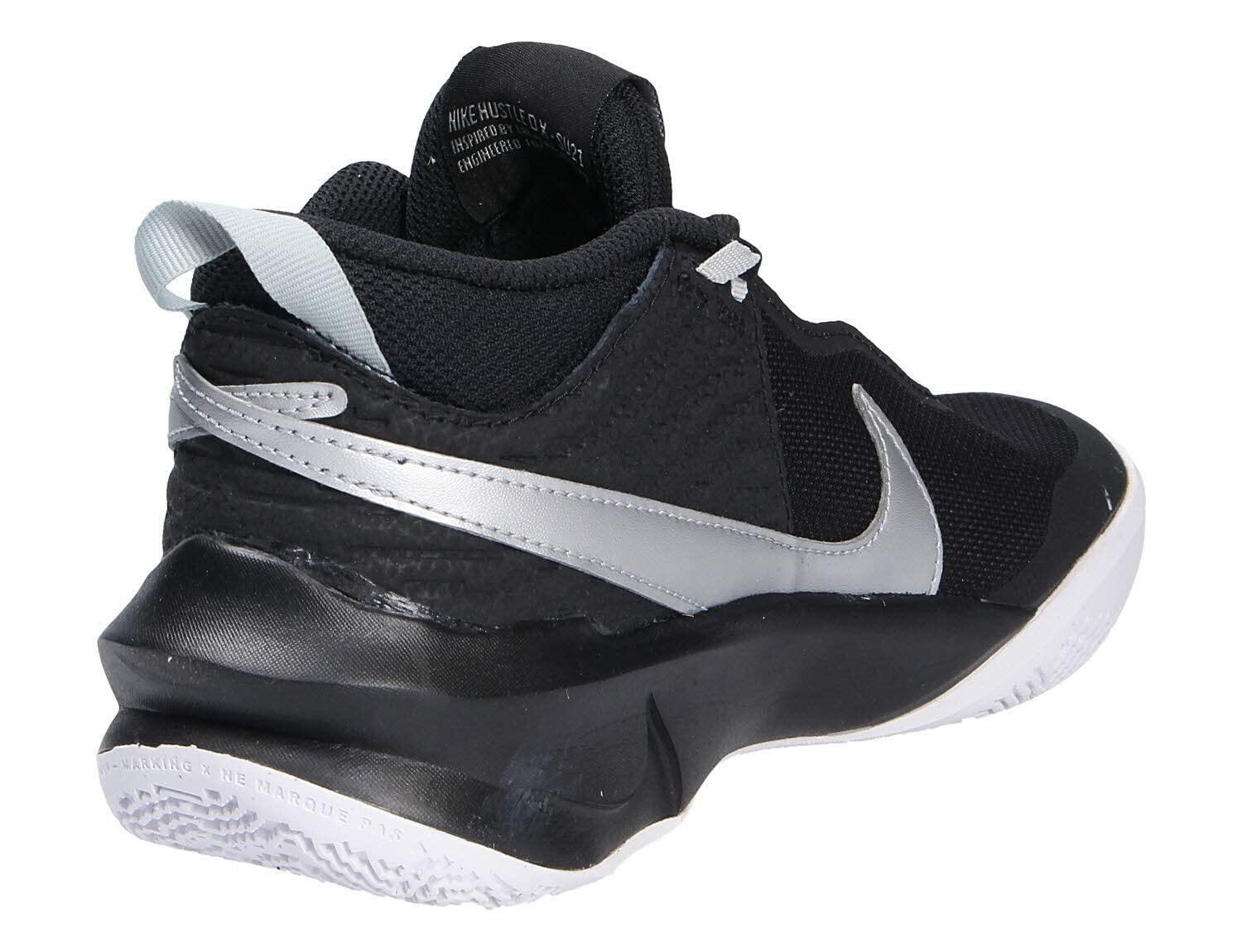 Nike Boy's Team Hustle D 10 Black/Metallic Silver/Volt/White 6 Big Kid M