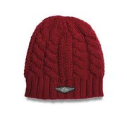 Harley Davidson® Women's Silver Wing Knit Hat and Glove Set | Cabernet