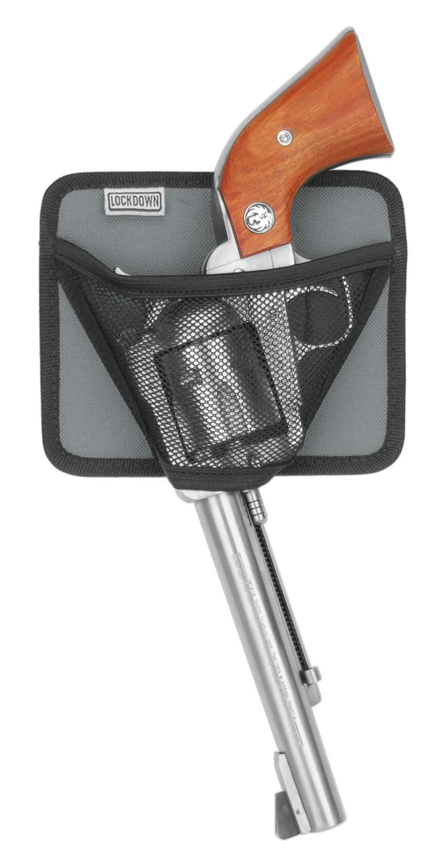 Lockdown Vault Handgun Hanger with Mesh Pocket and Elastic Band