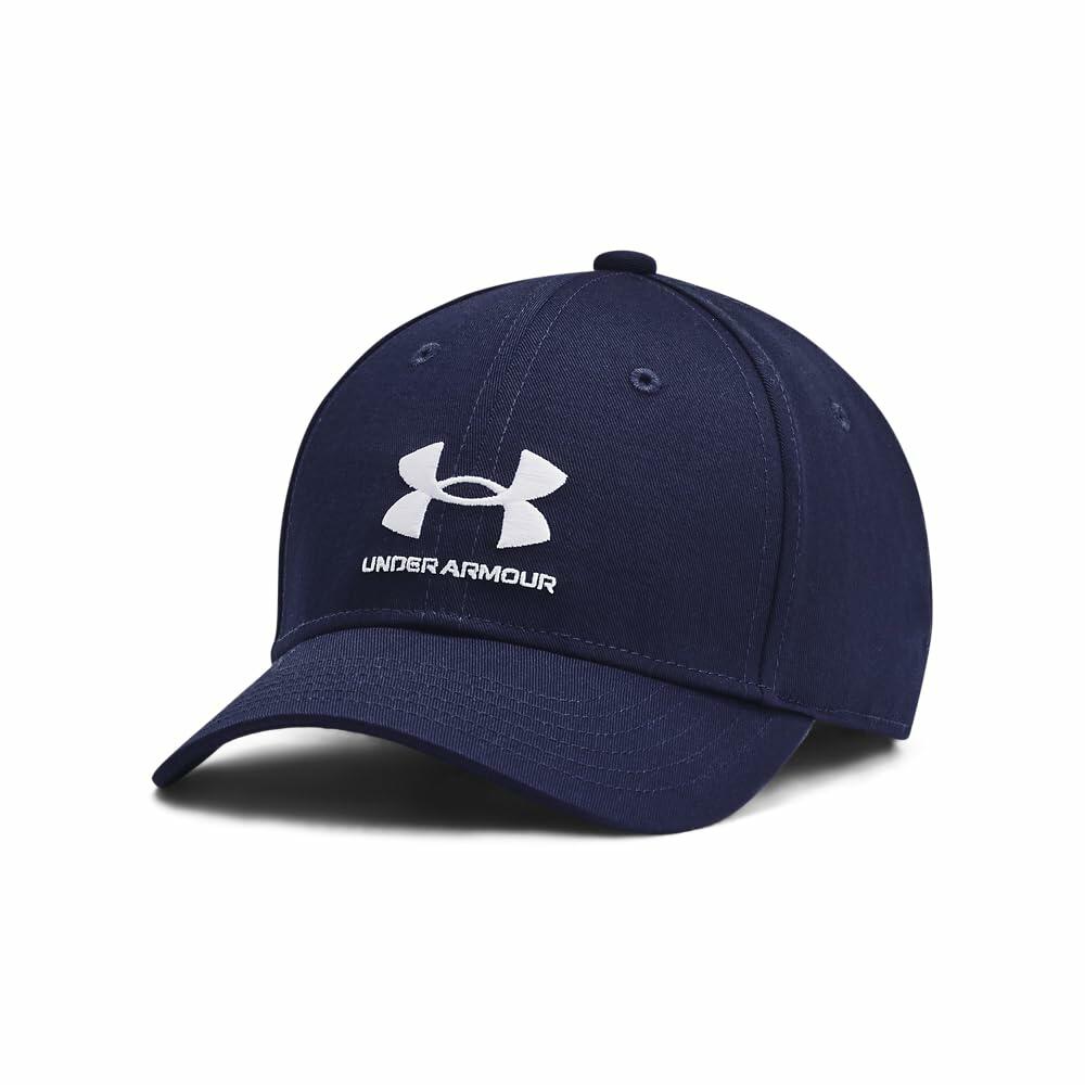 Under Armour Boys Branded Lockup Adjustable Hat, (410) Midnight Navy/White, OSFM