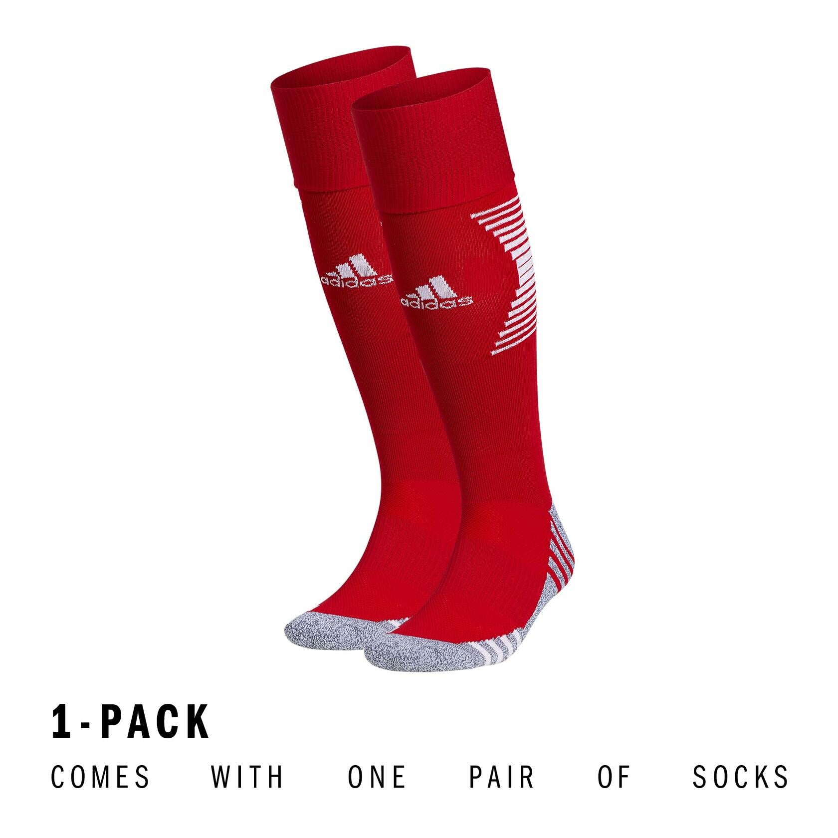 adidas Speed 3 Soccer Socks (1 Pair), Team Power Red/White1, Large
