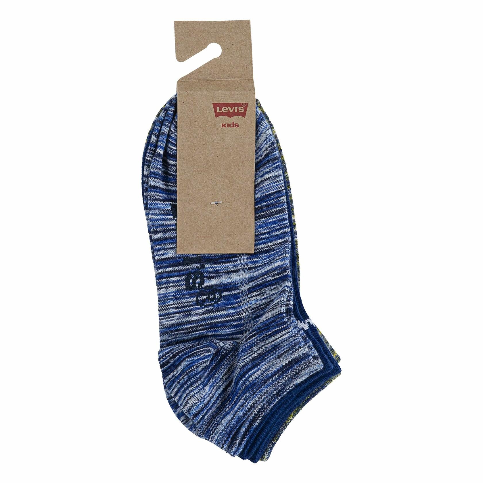Levi's Boys' Little Kids Low Cut Ankle Socks (3-Pack) Galaxy Blue/Space Dye 9/11