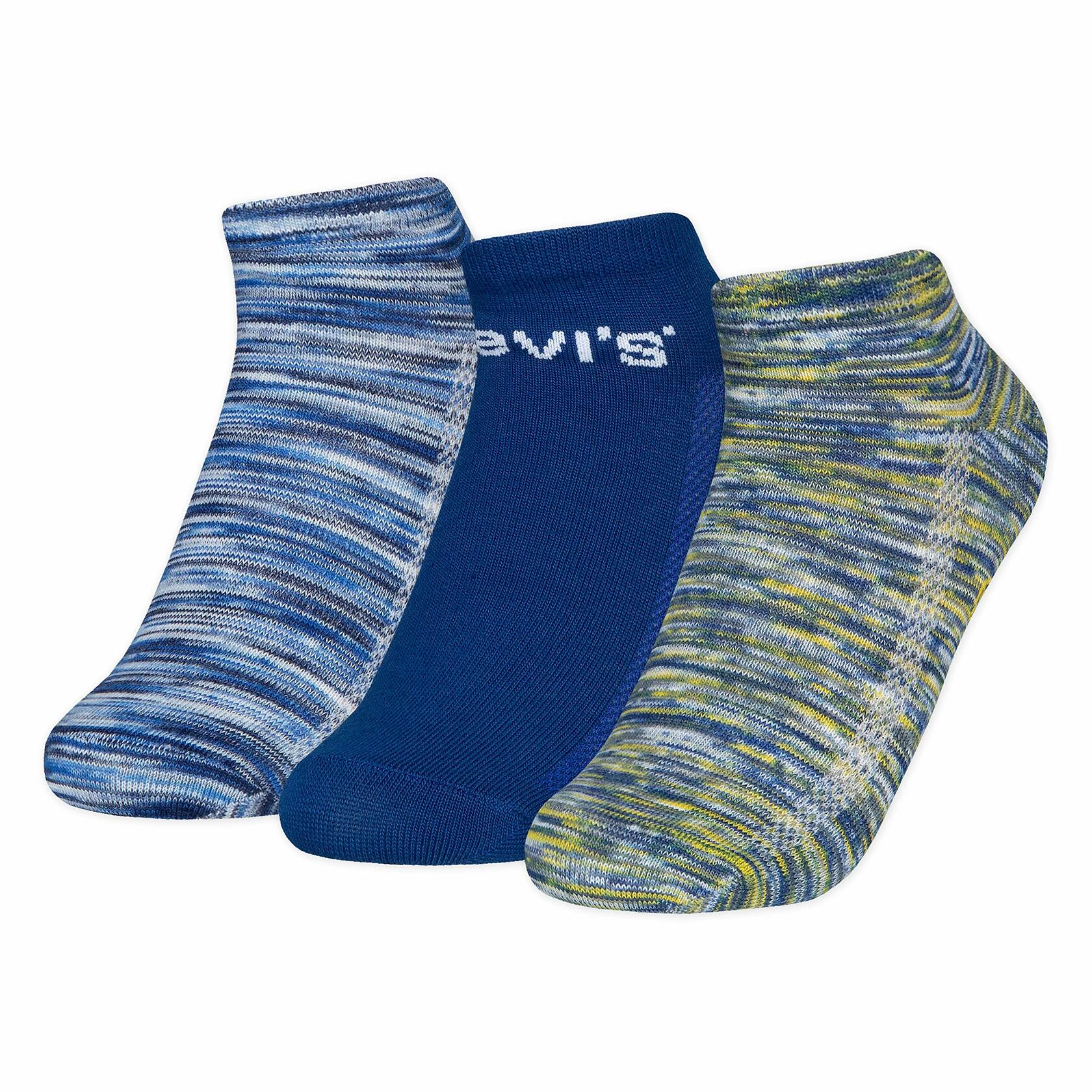Levi's Boys' Little Kids Low Cut Ankle Socks (3-Pack) Galaxy Blue/Space Dye 9/11