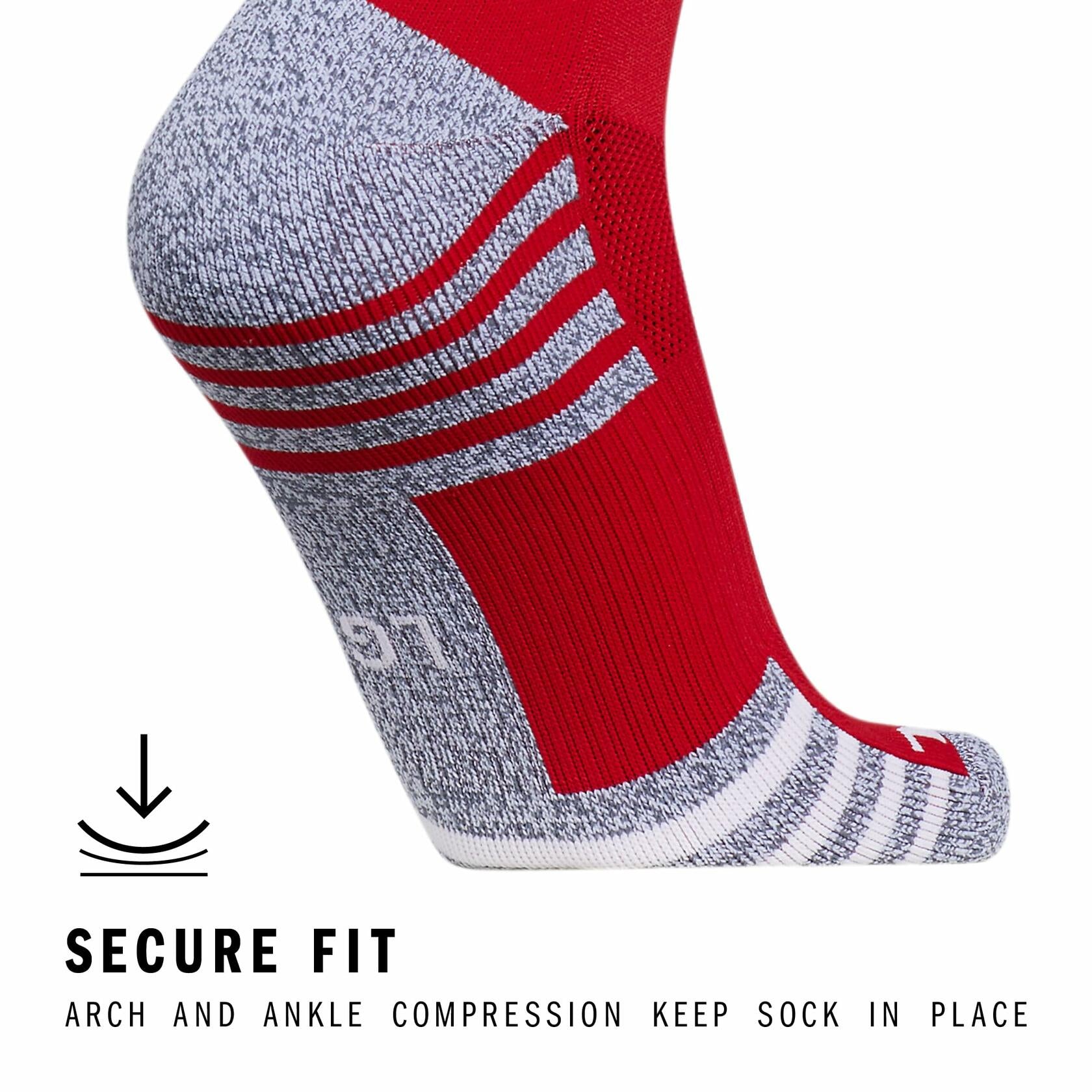 adidas Speed 3 Soccer Socks (1 Pair), Team Power Red/White1, Large