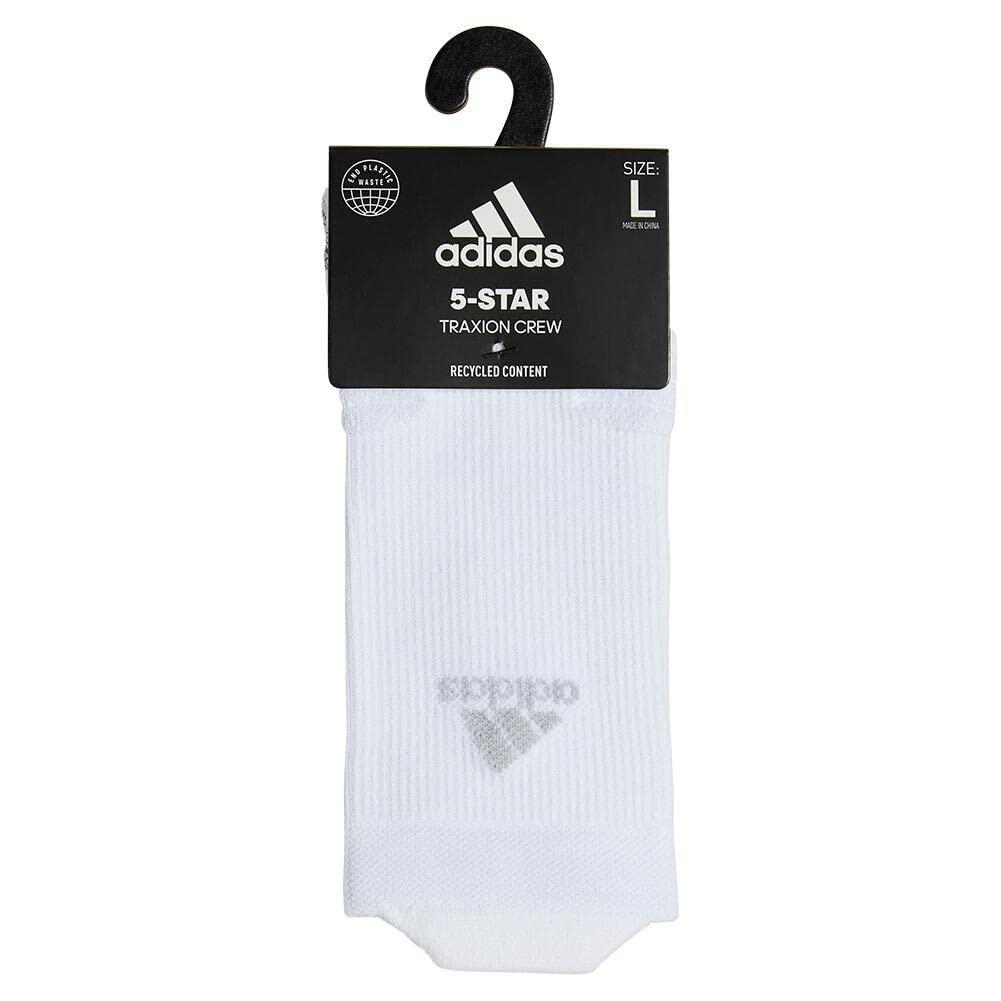 adidas 5-Star Football Crew Socks for Men and Womens, Traxion/White/Grey, Medium