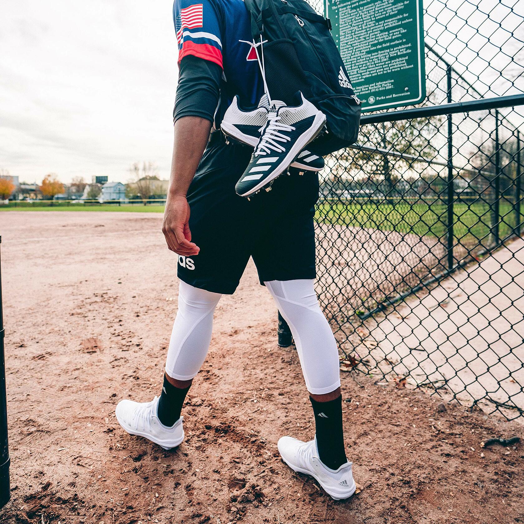 adidas Icon Baseball Softball Socks (1-Pair) Black/Light Onix Grey/White X-Small