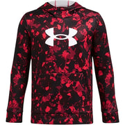 Under Armour Boys' Armour Fleece Big Logo All Over Print Hoodie Inferno Red/Whit