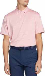 Walter Hagen Performance 11 Classic Stripe Polo, Men's, Small, Brilliant Pink St