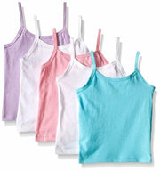 Girls' Cami White 5-Pack Hanes TAGLESS Toddler Soft 100% cotton Camisole straps