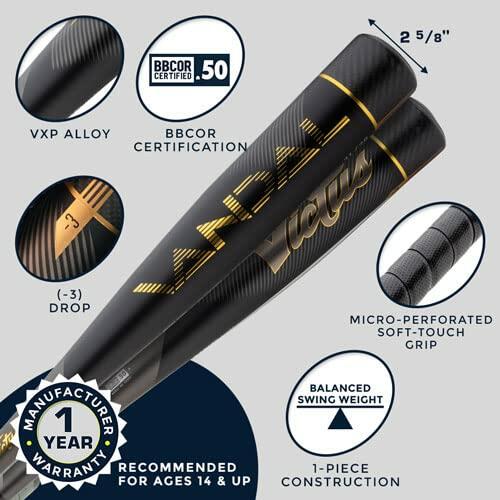 Victus Sports - VANDAL 2, BBCOR (VCBV2-33/30) Aluminum Baseball Bat