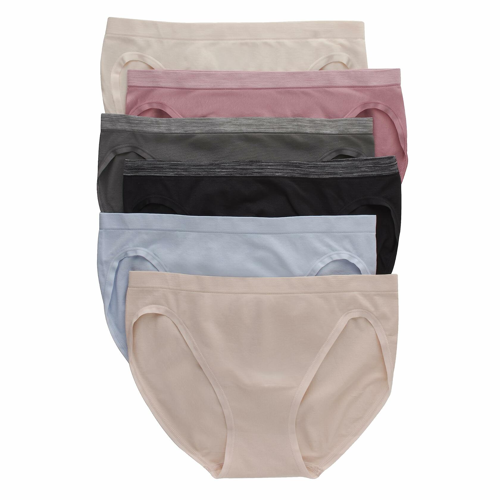 Hanes Women's Comfort Flex Fit Seamless Bikini Underwear, 6-Pack