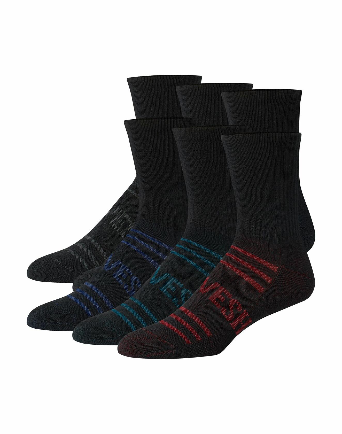 Hanes MOVES Men's Mid Crew Socks, 6-12, 6-Pairs