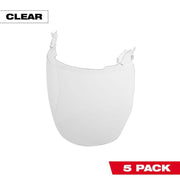 Milwaukee 5Pk Clear Face Shield Replacement Lenses (No-Brim Helmet Only Mount)