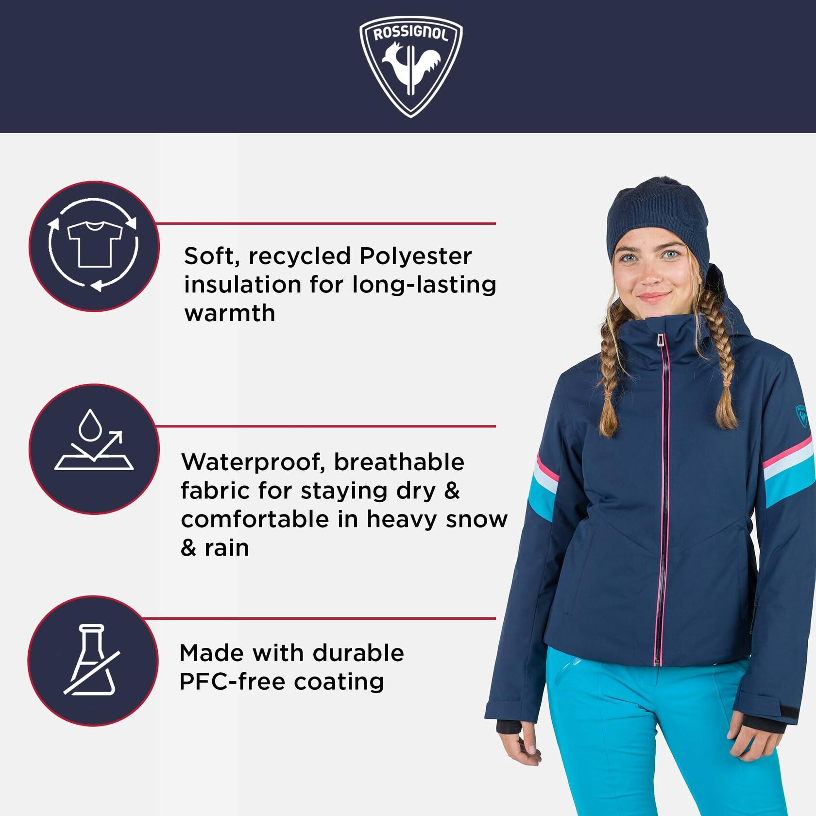 Rossignol Strawpile Jacket - Insulated Ski Jacket - Waterproof for Women XL