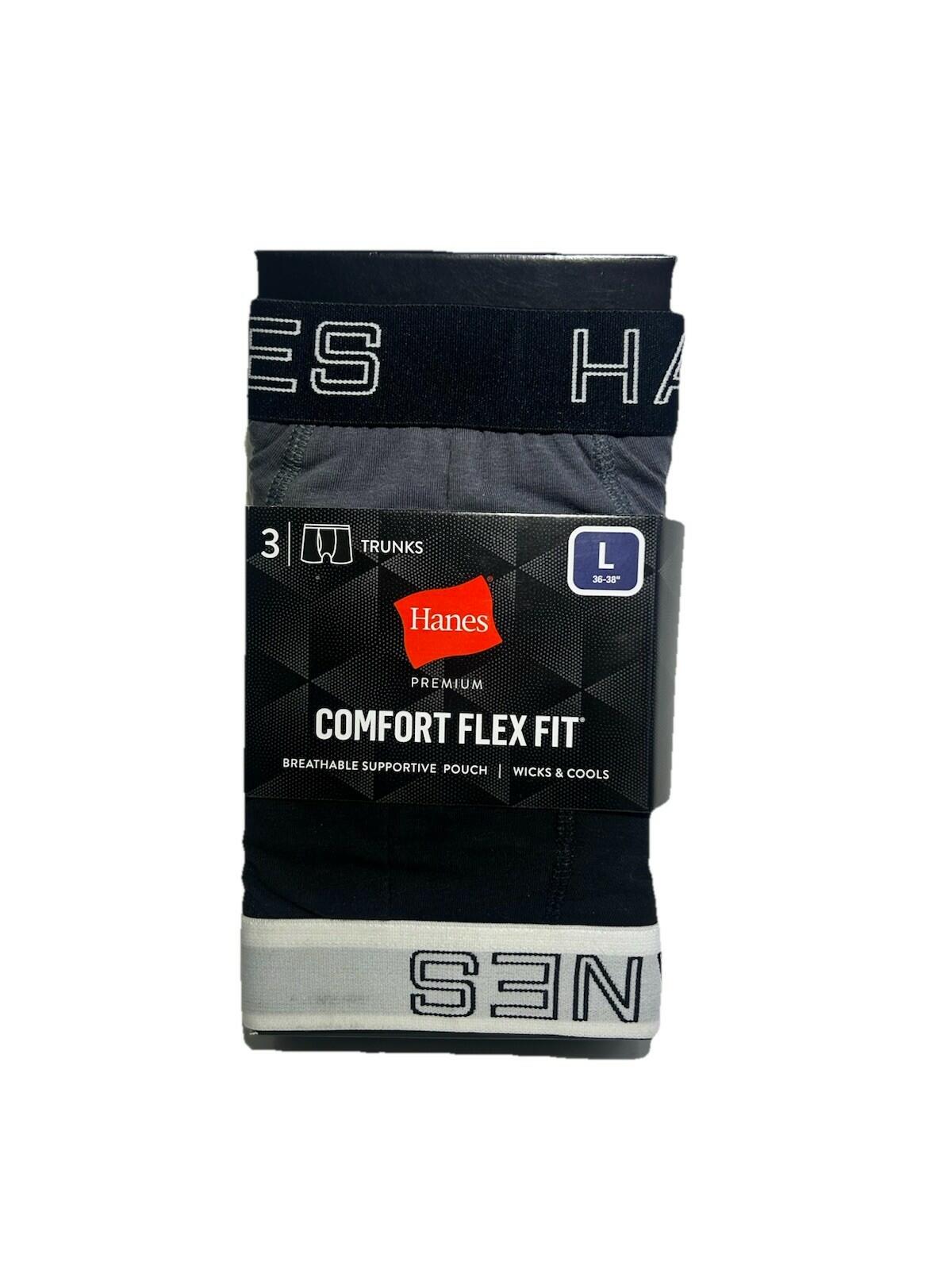 Hanes Premium Black Label Men's Trunks 3pk - Black/Gray, Large