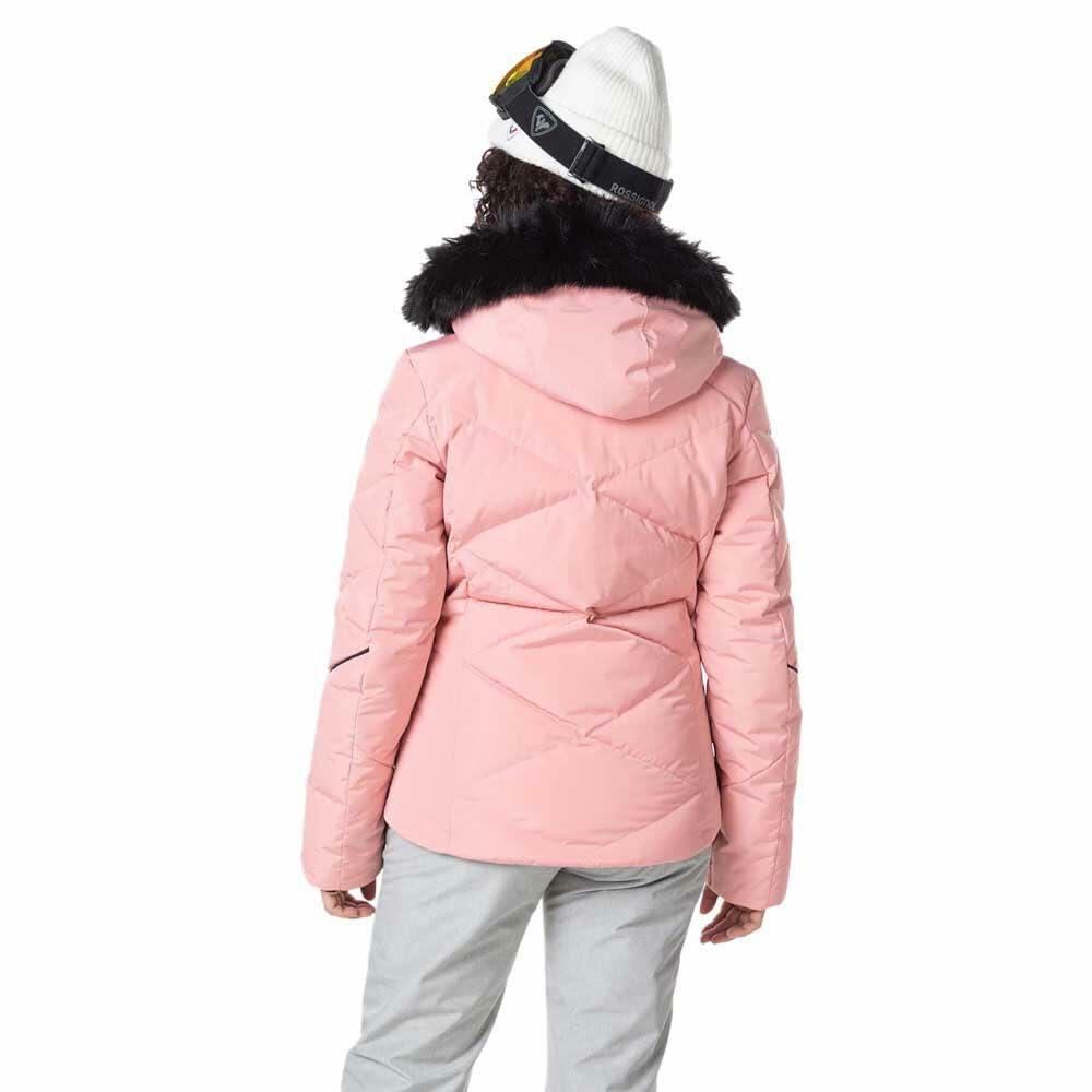 Rossignol Women's Staci Pearly Jacket, Cooper Pink, Small, Removable Hood