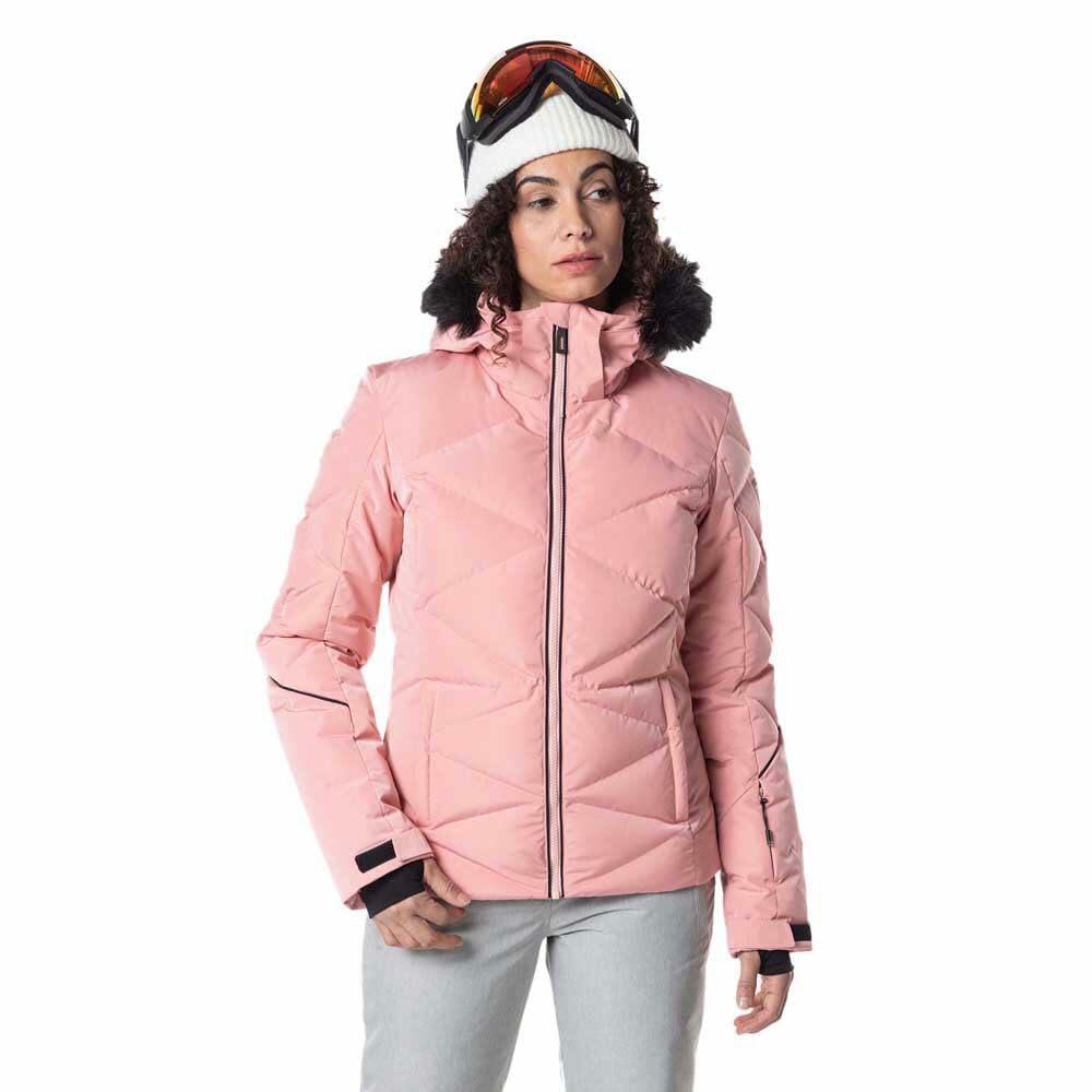 Rossignol Women's Staci Pearly Jacket, Cooper Pink, Small, Removable Hood