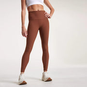 CALIA Women's Seamed Ribbed Essential 7/8 Legging, Large, Rocky Mountain Brown