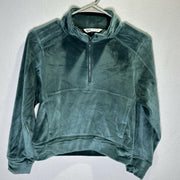 DSG Girls Pullover 1/2 Zip Sweatshirt Size Medium Soft Velour Comfy Green
