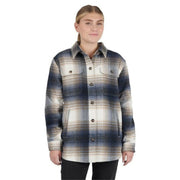 Ski-Doo Women's Plaid Overshirt, Ivory, L