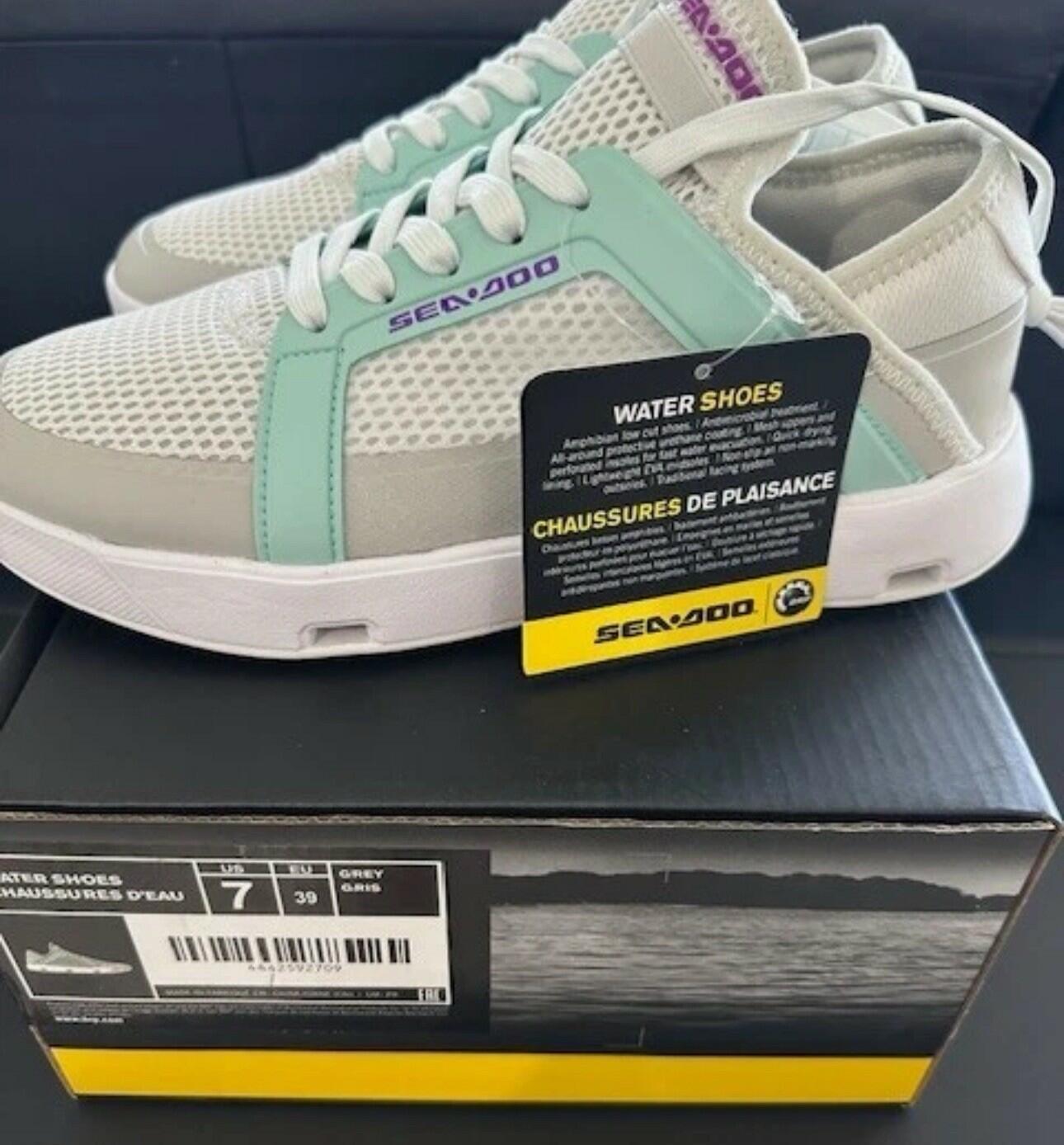 Sea Doo PWC Jet Ski Riding Water Shoes Mens 7 Womens 9 Unisex EU 39 Grey New NWT