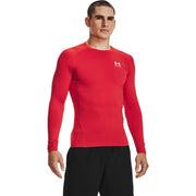 Under Armour Men's Armour HeatGear Compression Long-Sleeve , Red/White, Small