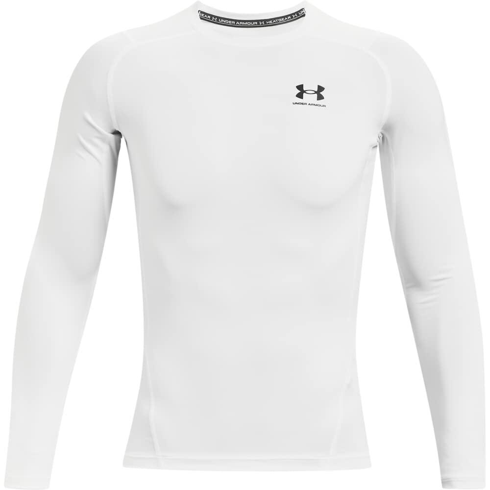 Under Armour Men's Armour HeatGear Compression Long-Sleeve White/Black, XX-Large
