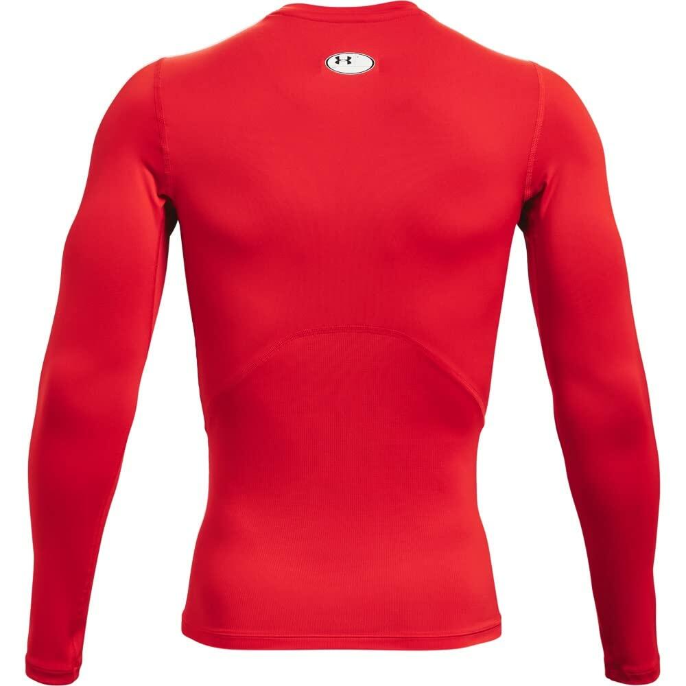 Under Armour Men's Armour HeatGear Compression Long-Sleeve , Red/White, Small
