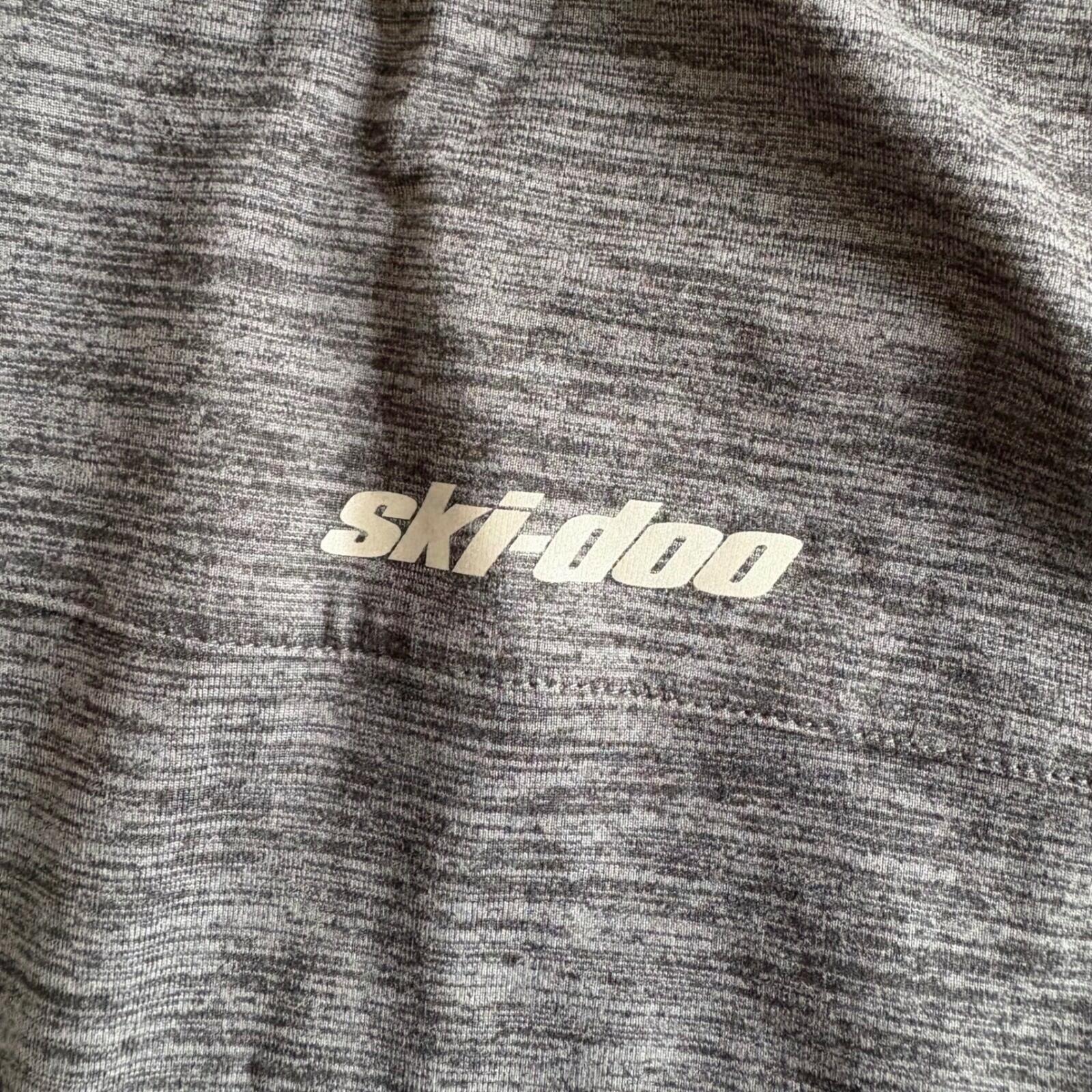 Ski-Doo Mens Large Charcoal Tech Polo Short Sleeve Performance Quick Dry Wicking Large