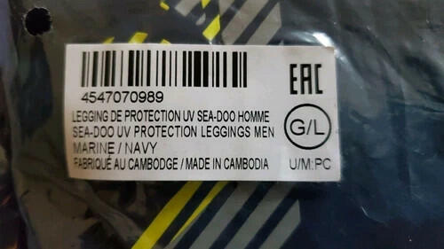 SEA-DOO Men's UV Protection Leggings Navy Size L Full Length Pull On Surf Jetski