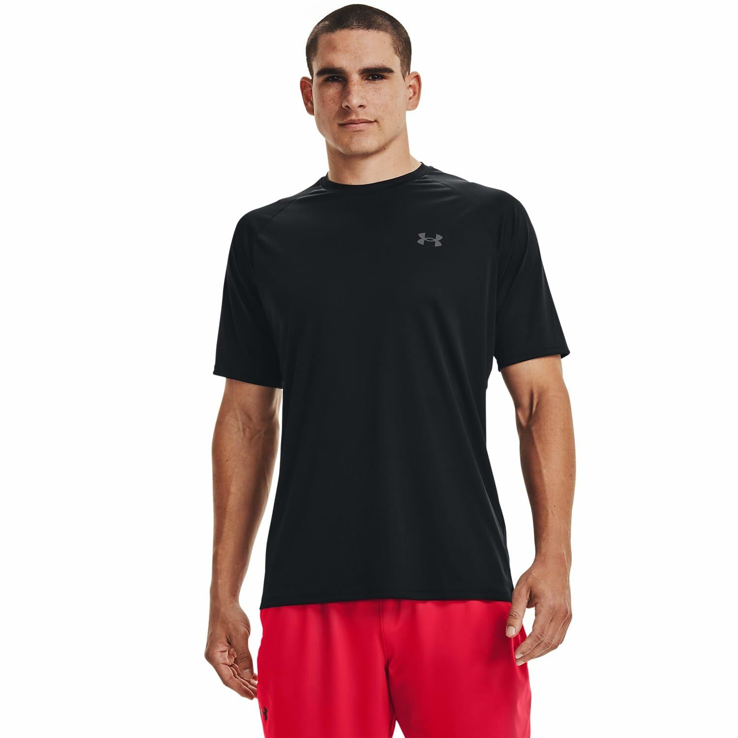 Under Armour Men's Velocity 2.0 SS T Shirt Black / Pitch Gray, X-Large