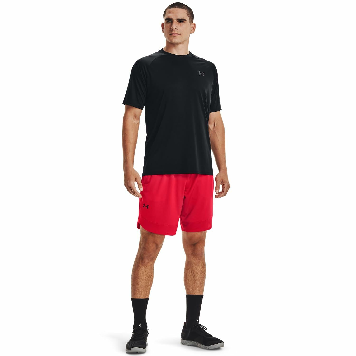 Under Armour Men's Velocity 2.0 SS T Shirt Black / Pitch Gray, X-Large