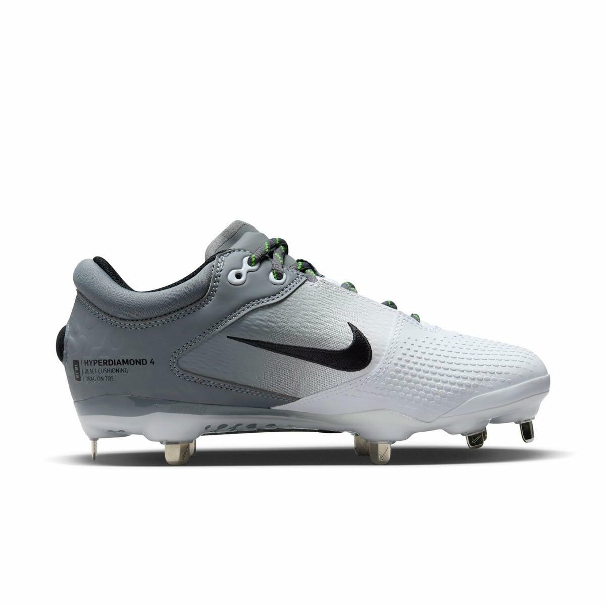 Nike Hyperdiamond 4 Elite Low Metal Softball Cleats SZ 7 Gray | Black No Box