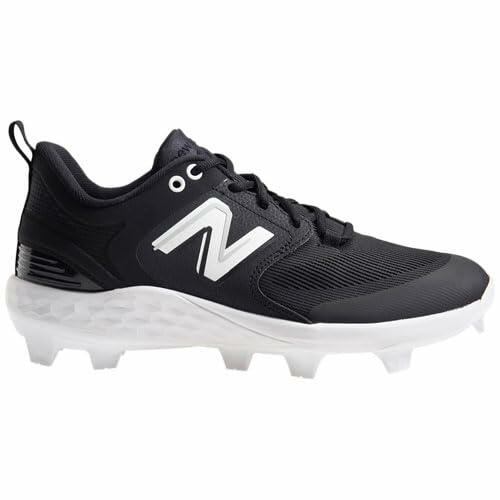 New Balance Men's Fresh Foam 3000 V6 Molded Baseball Shoe, Black/White, 15 No Box