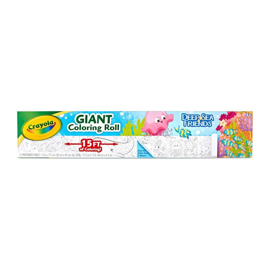 Crayola Giant Coloring Roll 15 Perforated Ocean Coloring Pages Gift for Kids 3-6