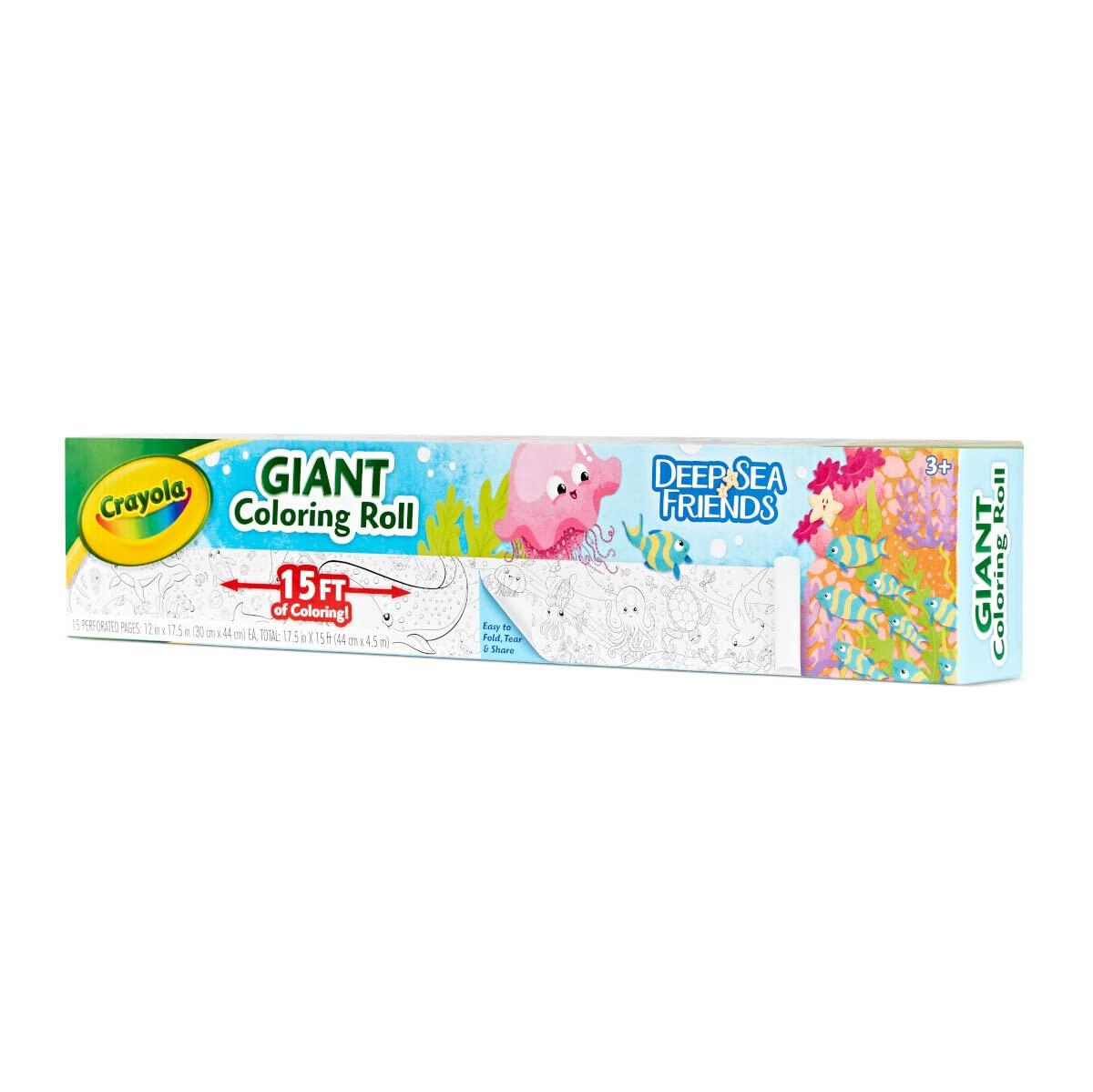 Crayola Giant Coloring Roll 15 Perforated Ocean Coloring Pages Gift for Kids 3-6