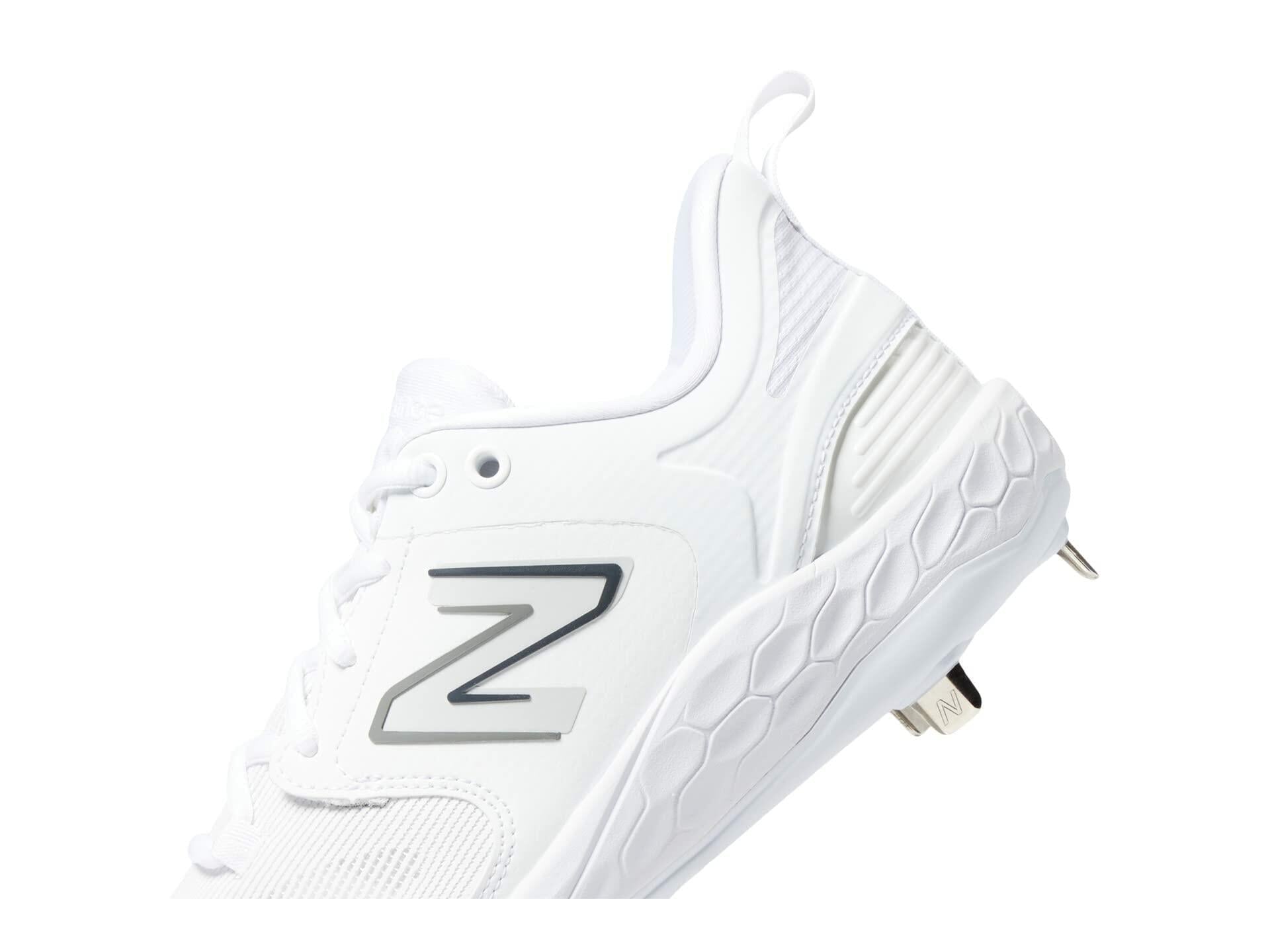 New Balance Men's Fresh Foam X 3000 V6 Metal Baseball Shoe, White, 6.5 No Box