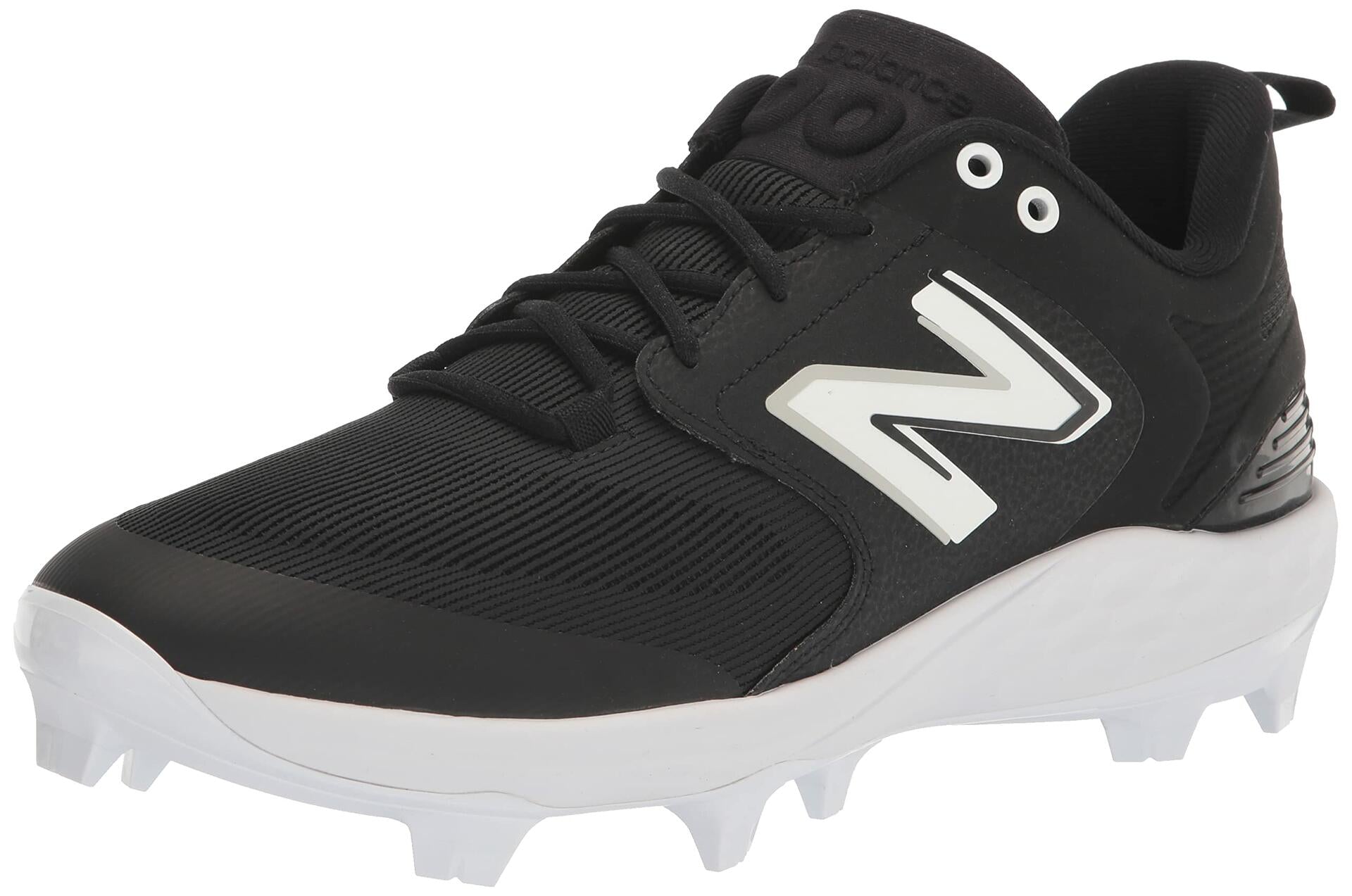 New Balance Men's Fresh Foam 3000 V6 Molded Baseball Shoe, Black/White, 15 No Box