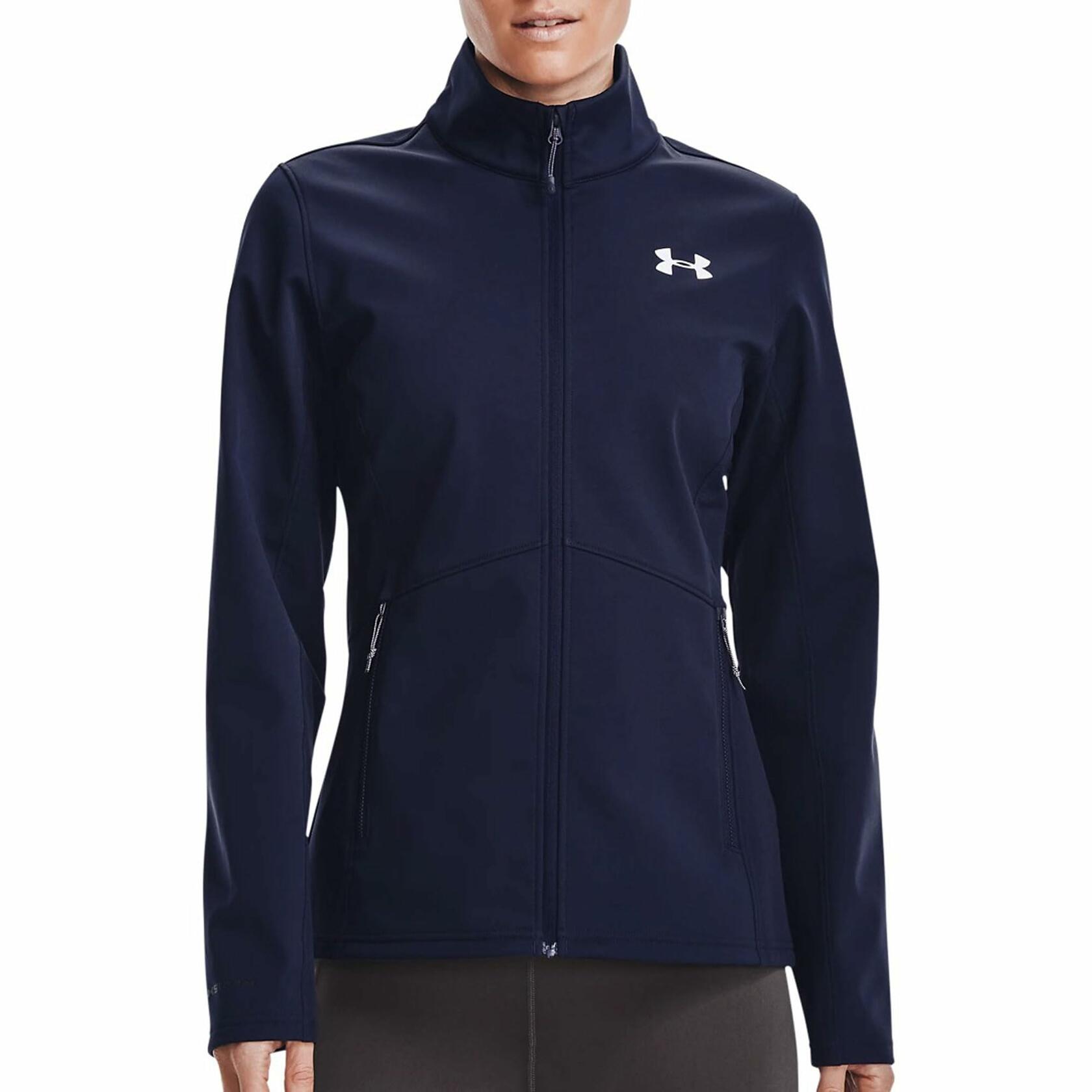 Under Armour Women's ColdGear Infrared Shield Jacket, Navy (410)/White, Small