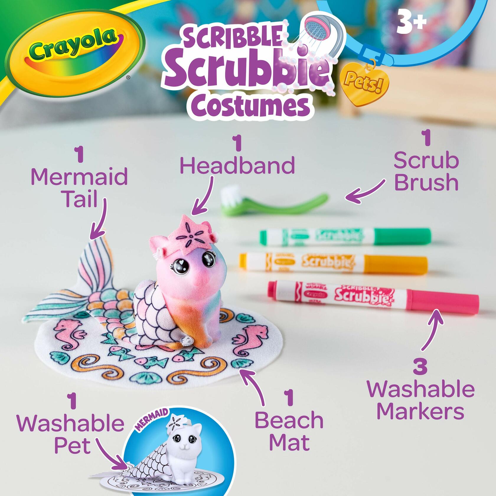 Crayola Scribble Scrubbie Mermaid Costume Playset