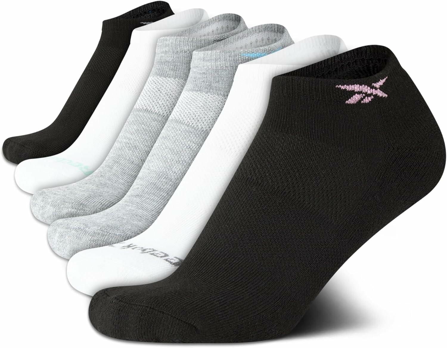Reebok Women's Low Cut Socks - 6 Pk Cushion No Show Size 4-10 Assorted Color
