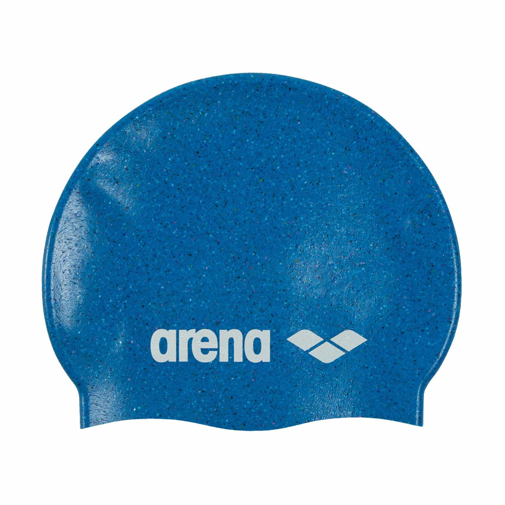 Arena Junior Recycled Silicone Unisex Swim Cap, One Size, Blue Multi