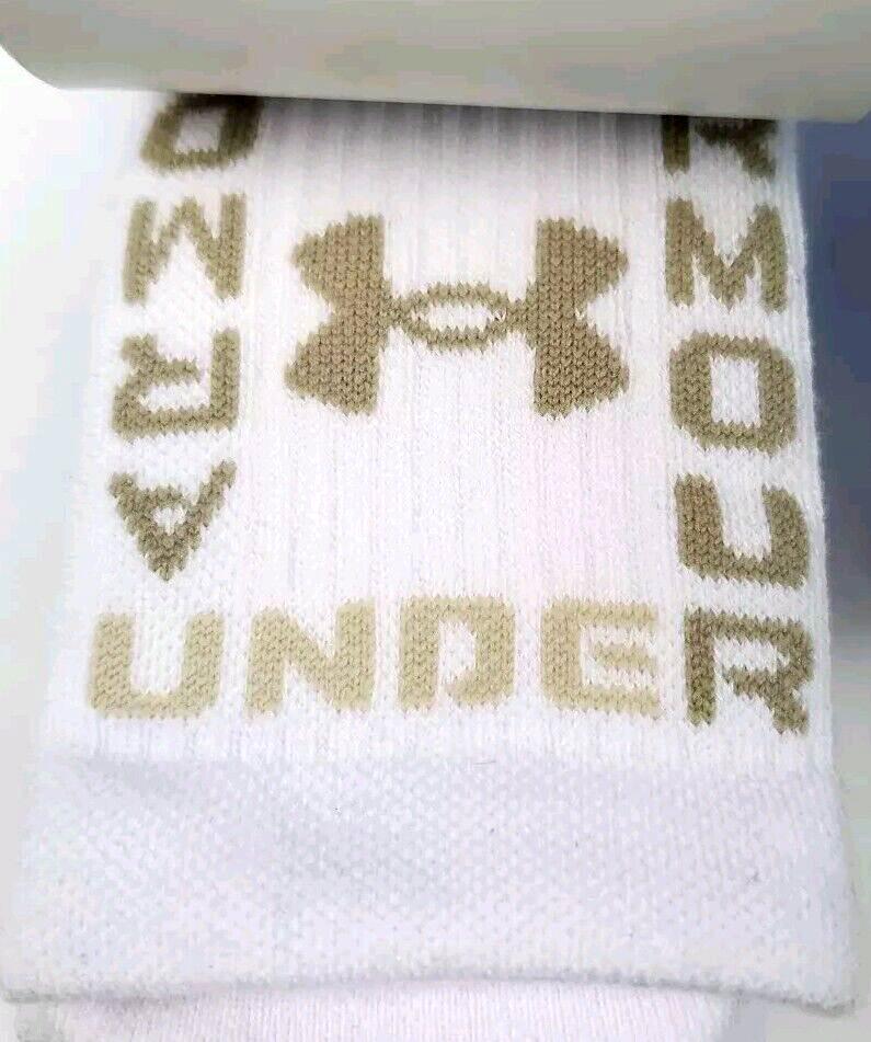 Under Armour Unisex Cushioned Crew, White 7-8.5m / 6-10w