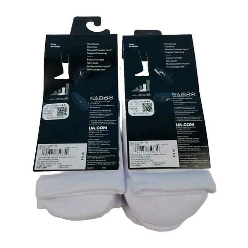 Under Armour Unisex Cushioned Crew, White 7-8.5m / 6-10w