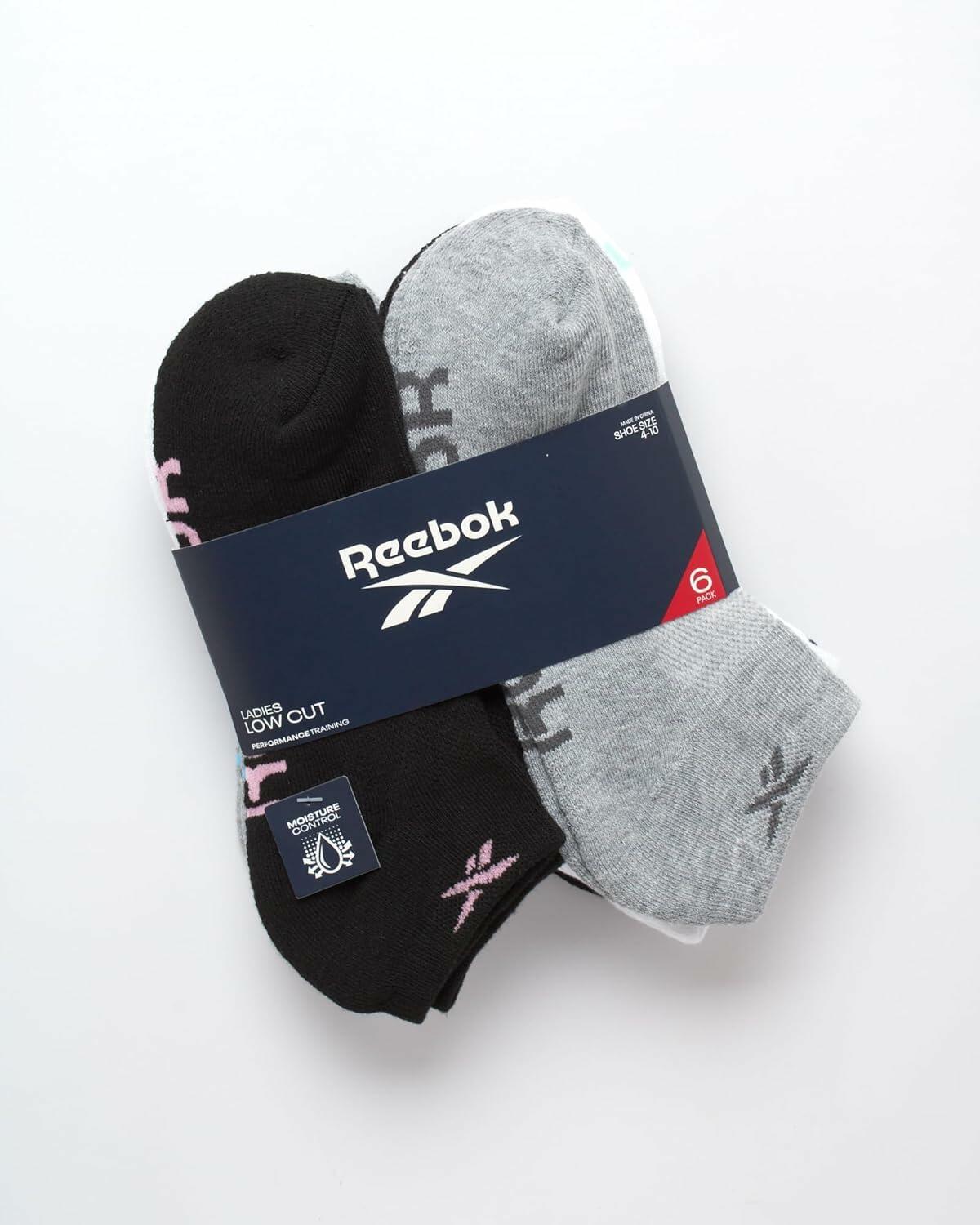Reebok Women's Low Cut Socks - 6 Pk Cushion No Show Size 4-10 Assorted Color