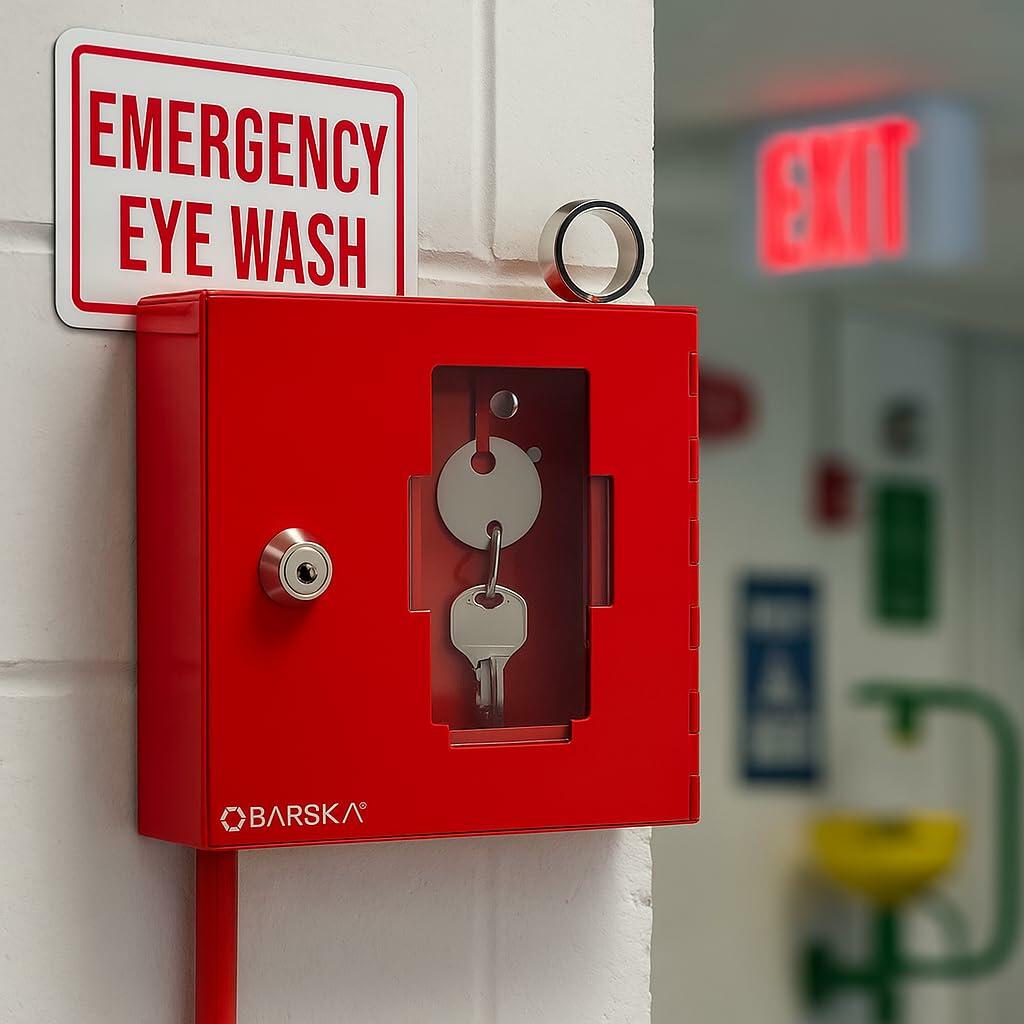 BARSKA Standard Breakable Emergency Key Box, Red, Small
